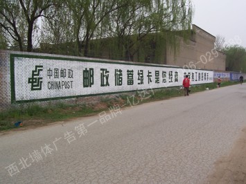 中国邮政储蓄手绘低墙墙体广告