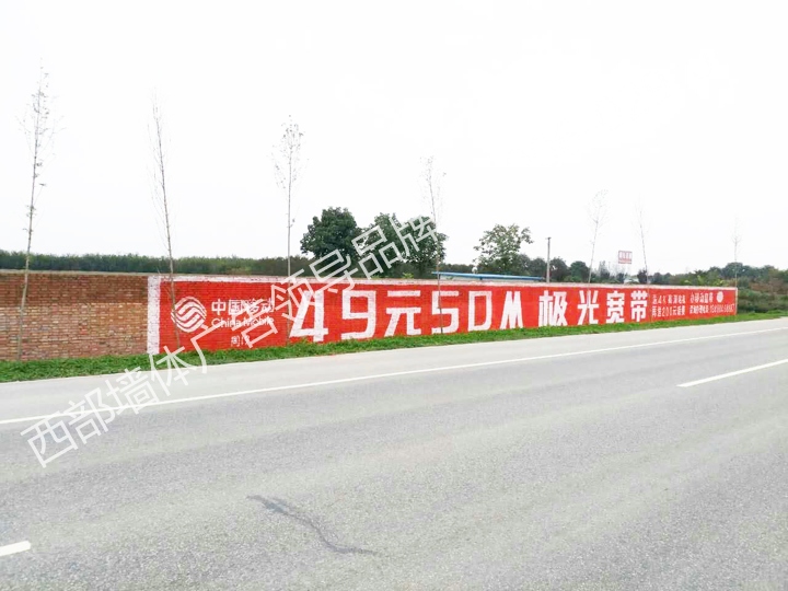 中国移动手绘墙体广告