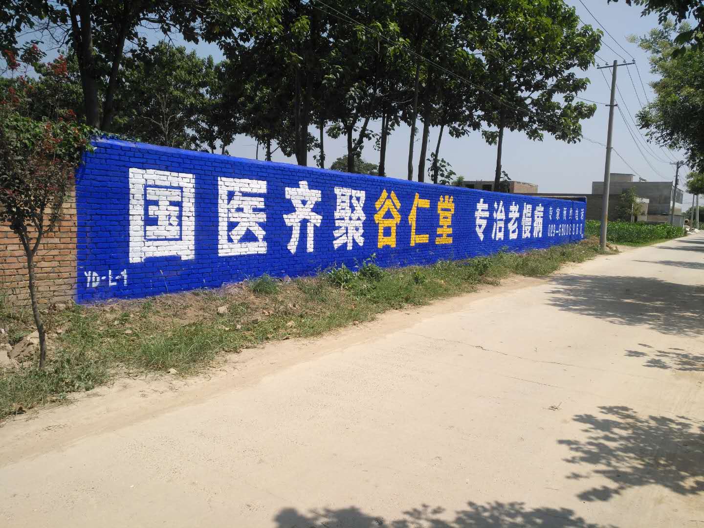 谷仁堂医院低墙手绘墙体广告.jpg